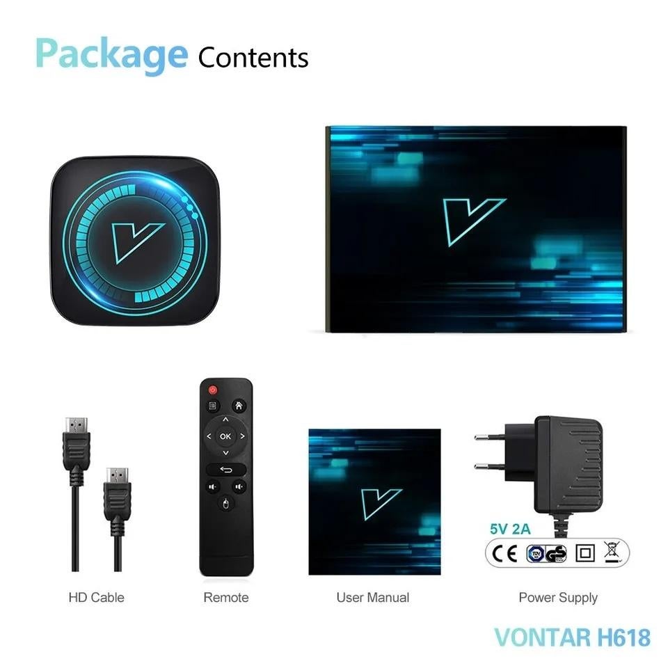 Nieuwe Vontar mediaspeler. BT, Allwinner H618, Ophalen of Verzenden, Nieuw, HDMI, Minder dan 500 GB