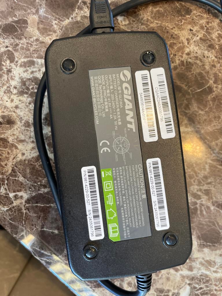 Giant Acculader voor E-bike (Model: GLI180A) snel lader, Ophalen of Verzenden, Zo goed als nieuw