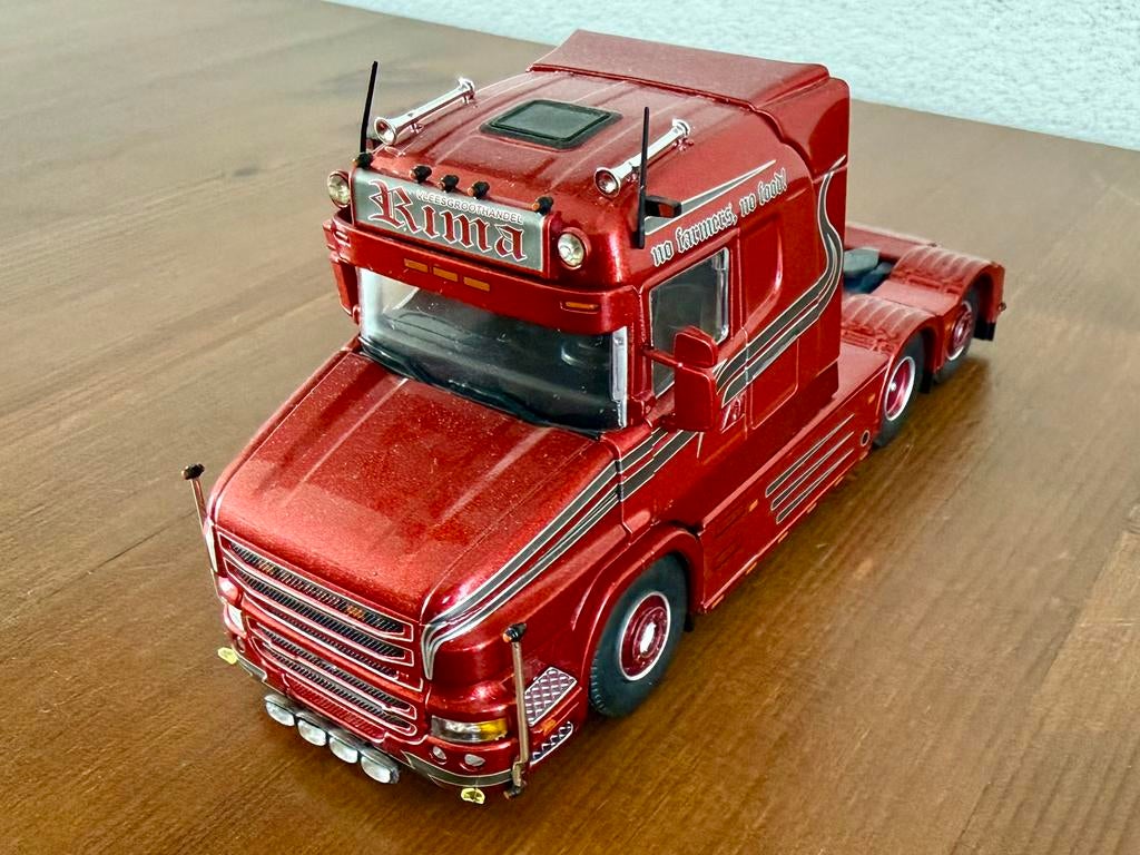 Tekno Rima Trans-Scania T 500, V8  Lingline (Nieuw in doos), Ophalen of Verzenden, Zo goed als nieuw, Bus of Vrachtwagen, Tekno