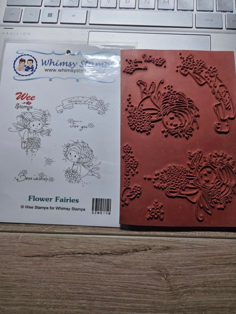 nieuwe stempelset Whimsy Stamps Wee flower fairies, Ophalen of Verzenden, Nieuw, EZ-mounted stempel