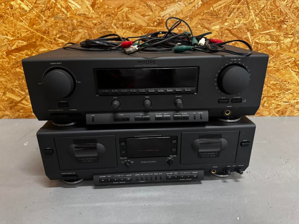Philips 900 Serie Set FR931 Receiver&FC931 Cassettedeck ReK4, Philips, Gebruikt, Cassettedeck, Ophalen of Verzenden