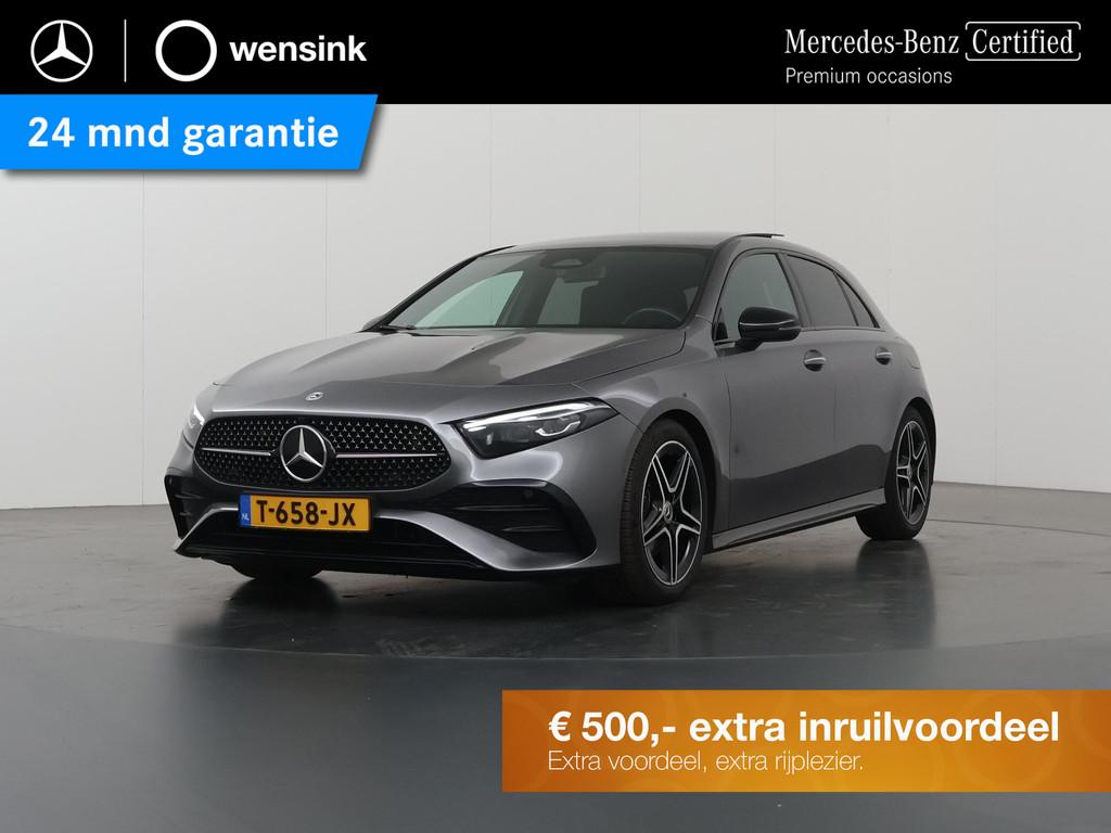 Mercedes-Benz A-klasse 180 AMG Line | Premium pack | Night p, Gebruikt, 4 cilinders, Bedrijf, Zilver of Grijs