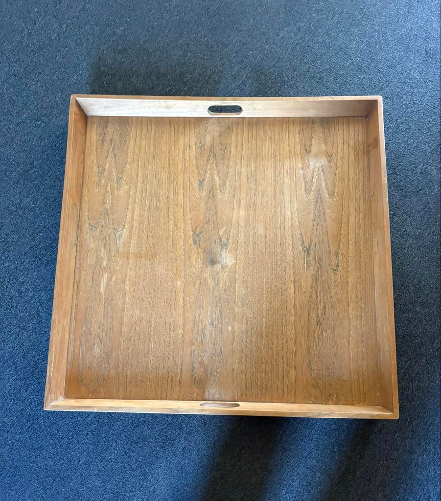 Houten dienblad/tafelblad voor hocker - vierkant, Ophalen, Gebruikt, Vierkant, Hout