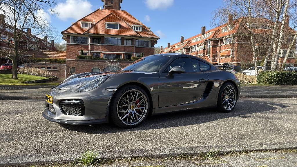 Unieke Porsche Cayman 981 S 3.4 Sport Chrono PDK, Auto's, Porsche, Cayman, Bruin, Adaptive Cruise Control, Zilver of Grijs