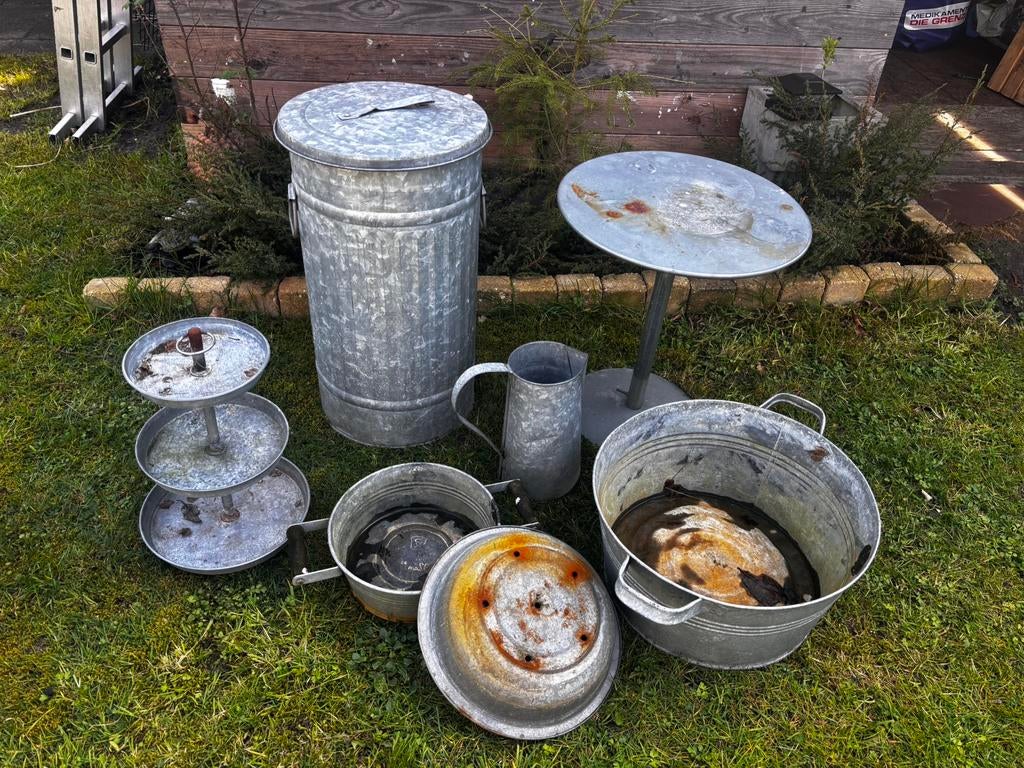 Setje zinken spullen, Ophalen, Zo goed als nieuw