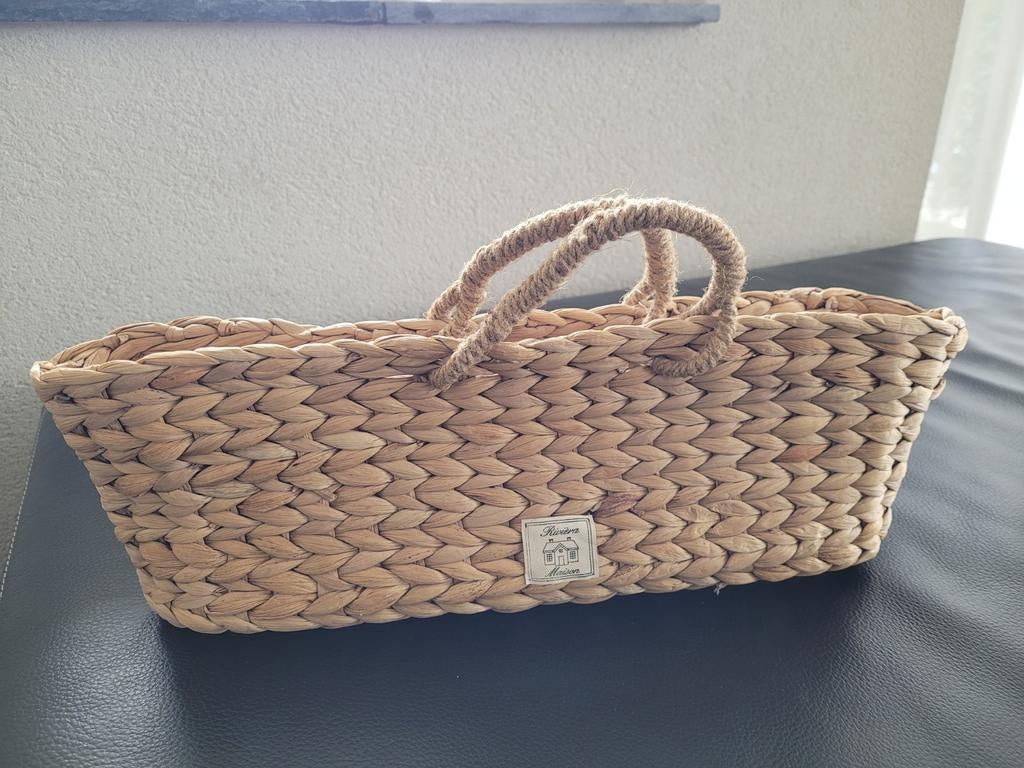 Riviera maison broodmand., Ophalen, Nieuw, Rechthoekig, Riet