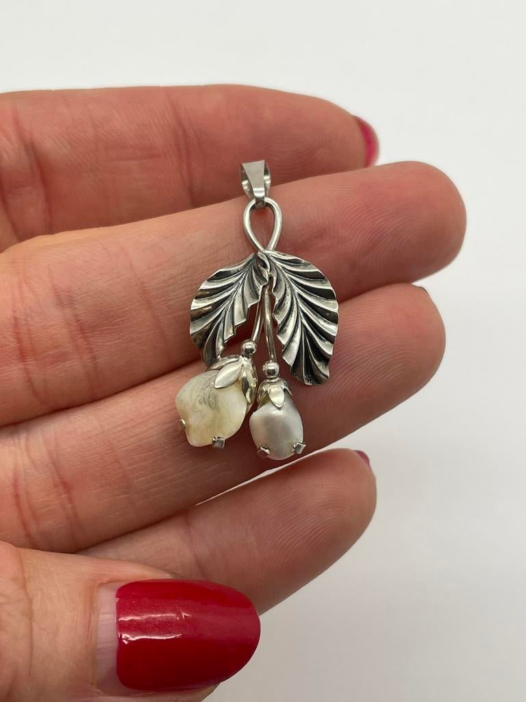 D295 Prachtige zilveren hanger TEKA, Ophalen of Verzenden, Zilver, Hanger, Met edelsteen