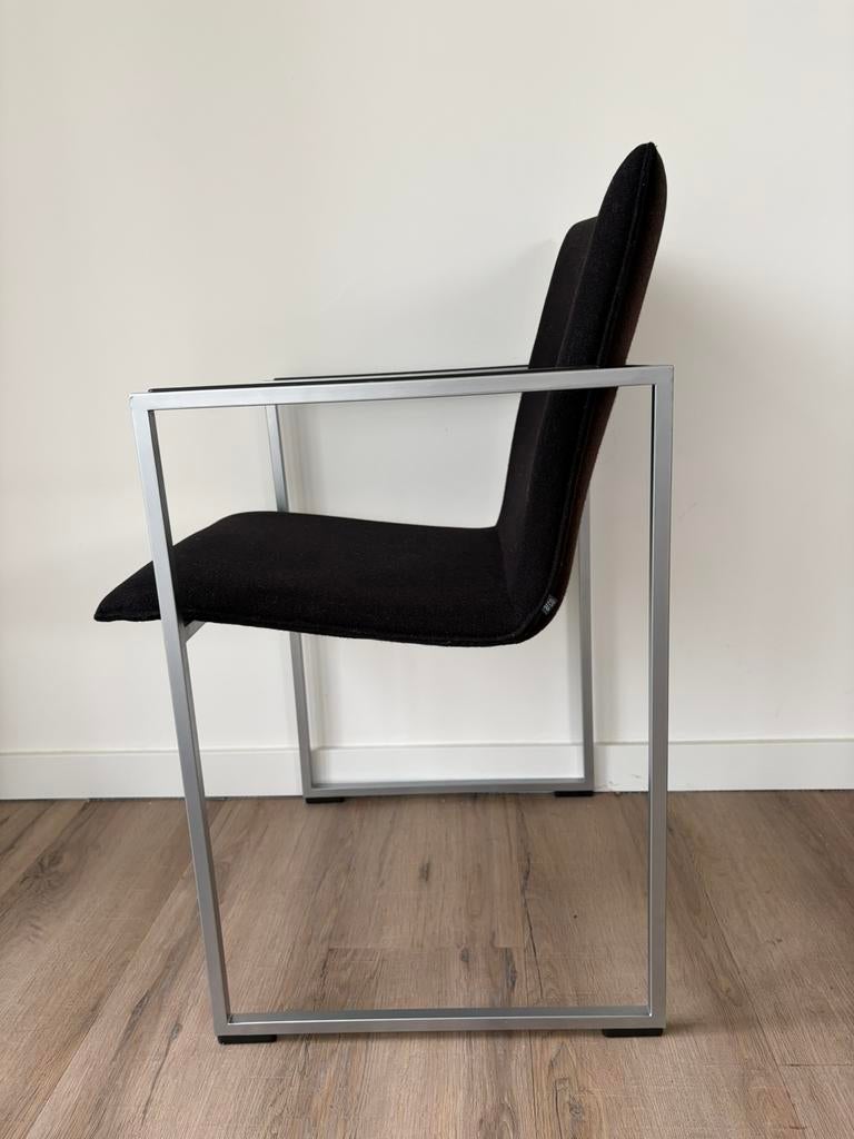 Arco Frame eetkamer stoel  6 st. incl. tafel, Huis en Inrichting, Ophalen, Zwart, Zo goed als nieuw, Stof