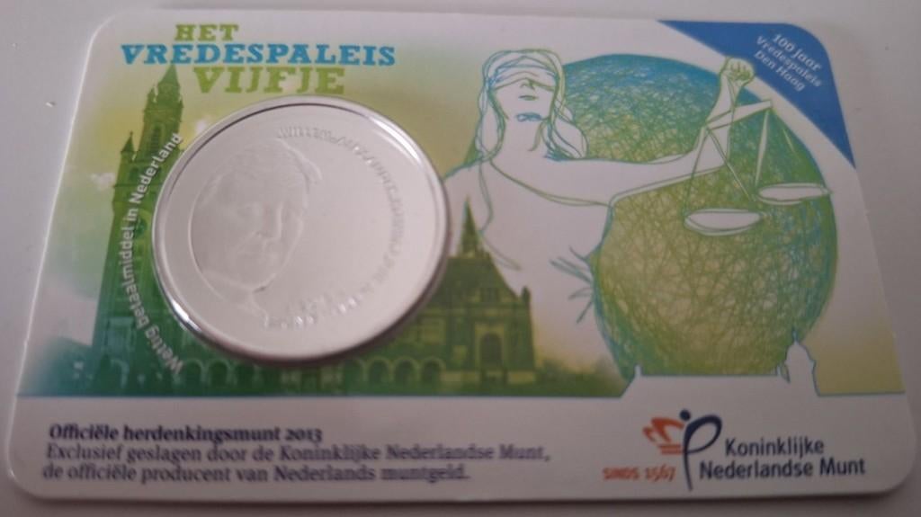 Coincard 2013 - Het Vredespaleis Vijfje - UNC, Verzenden, Overige landen, 5 euro, Setje