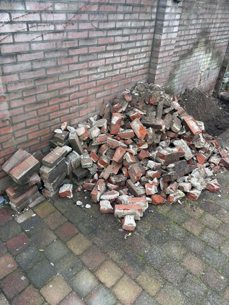 Partij rode bakstenen GRATIS, Tuin en Terras, Grind, Keien en Split, Ophalen, Zo goed als nieuw