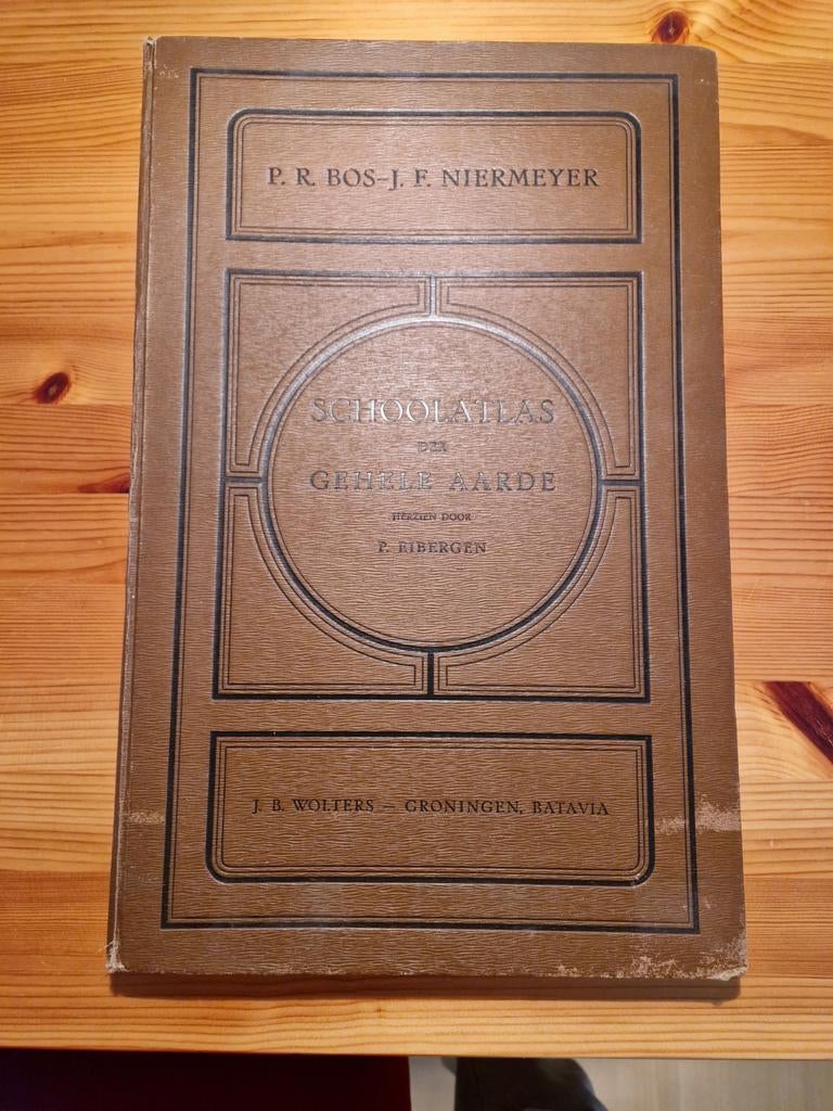 Oude Bosatlas uit 1939 - Schoolatlas der Gehele Aarde, Bosatlas, P.R. Bos-J.F. Niermeyer, 1800 tot 2000, Wereld