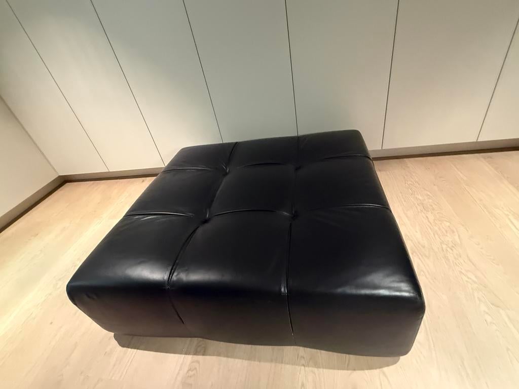 B&B Italia Tufty-Time, module/hocker zwarr leer, Ophalen, Design, 100 tot 125 cm, Leer