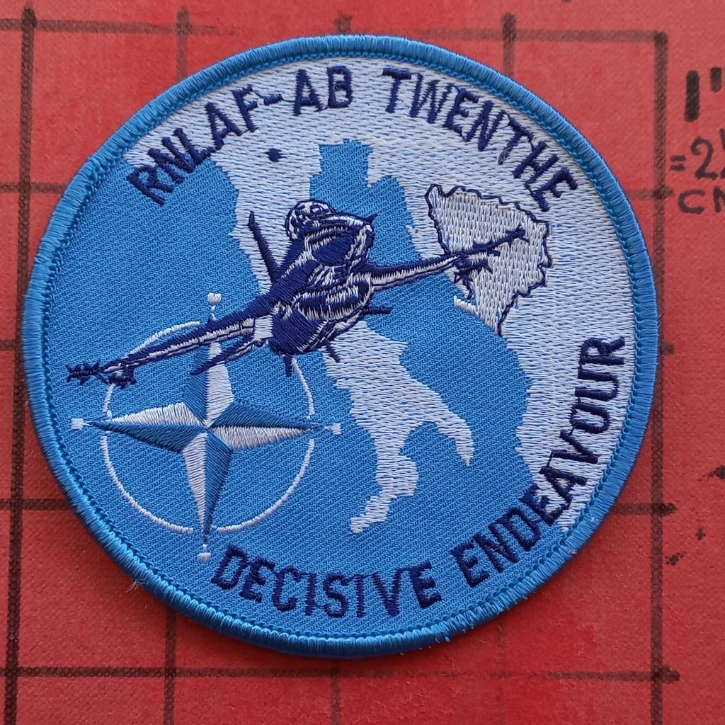 KLU LUCHTMACHT PATCH EMBLEEM TWENTHE DECISIVE ENDEAVOUR, Verzenden, Luchtmacht, Nederland, Embleem of Badge