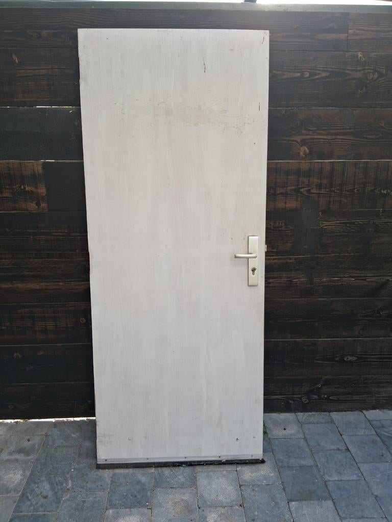 Multiplex deur 202,5 x 82,5 x 40 (slot werkt slecht), Ophalen, Buitendeur, 200 tot 215 cm