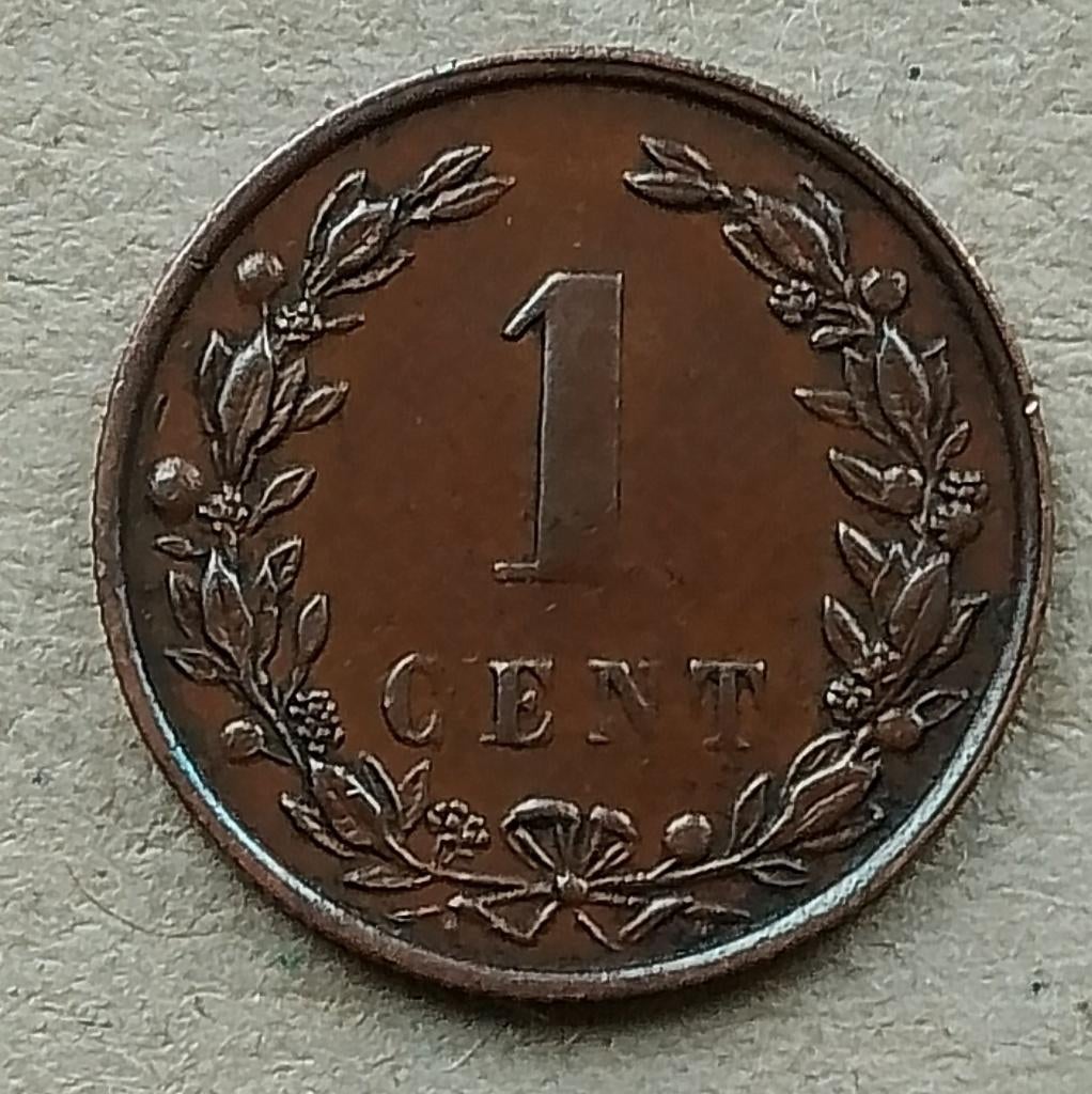 Nederland, 1 cent 1900 b ovale nullen., Ophalen of Verzenden, Koningin Wilhelmina, 1 cent, Losse munt