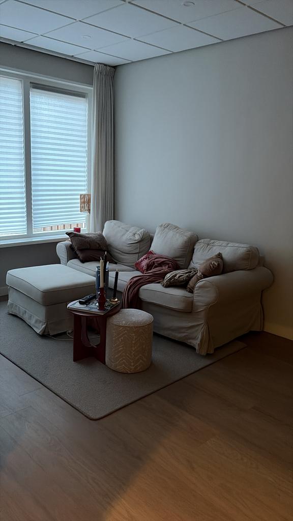 Bank met hocker gratis af te halen ikea ektorp 3 zits, Ophalen, Gebruikt, 100 tot 125 cm, Driepersoons