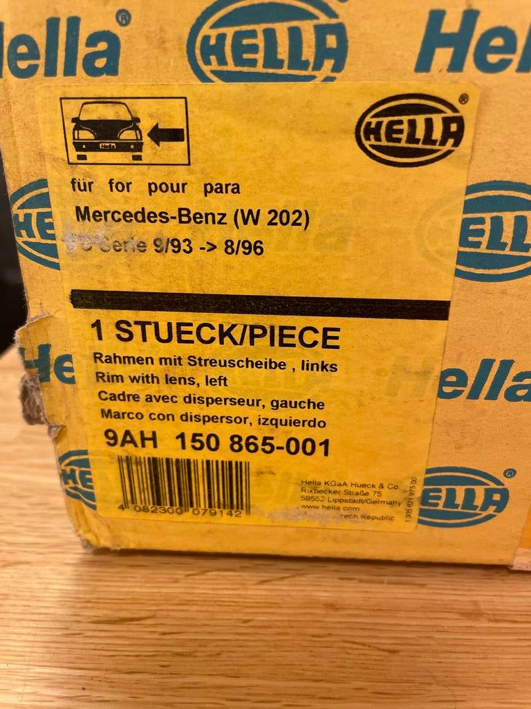 Hella Koplamp Glas Links Mercedes W202 Nieuw in Doos, Ophalen of Verzenden, Nieuw, Mercedes-Benz