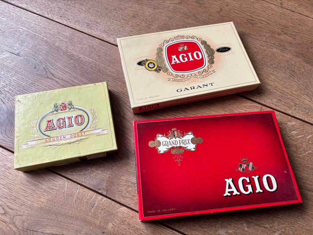 Vintage Agio sigarendozen. (3) sigaren tabak verzamelen, Ophalen of Verzenden, Gebruikt, Tabaksdoos of Verpakking