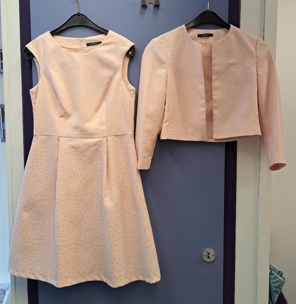 Esprit set: Jurk + bolero blazer nude roze patroon 36 41805, Esprit, ., Ophalen of Verzenden, Zo goed als nieuw