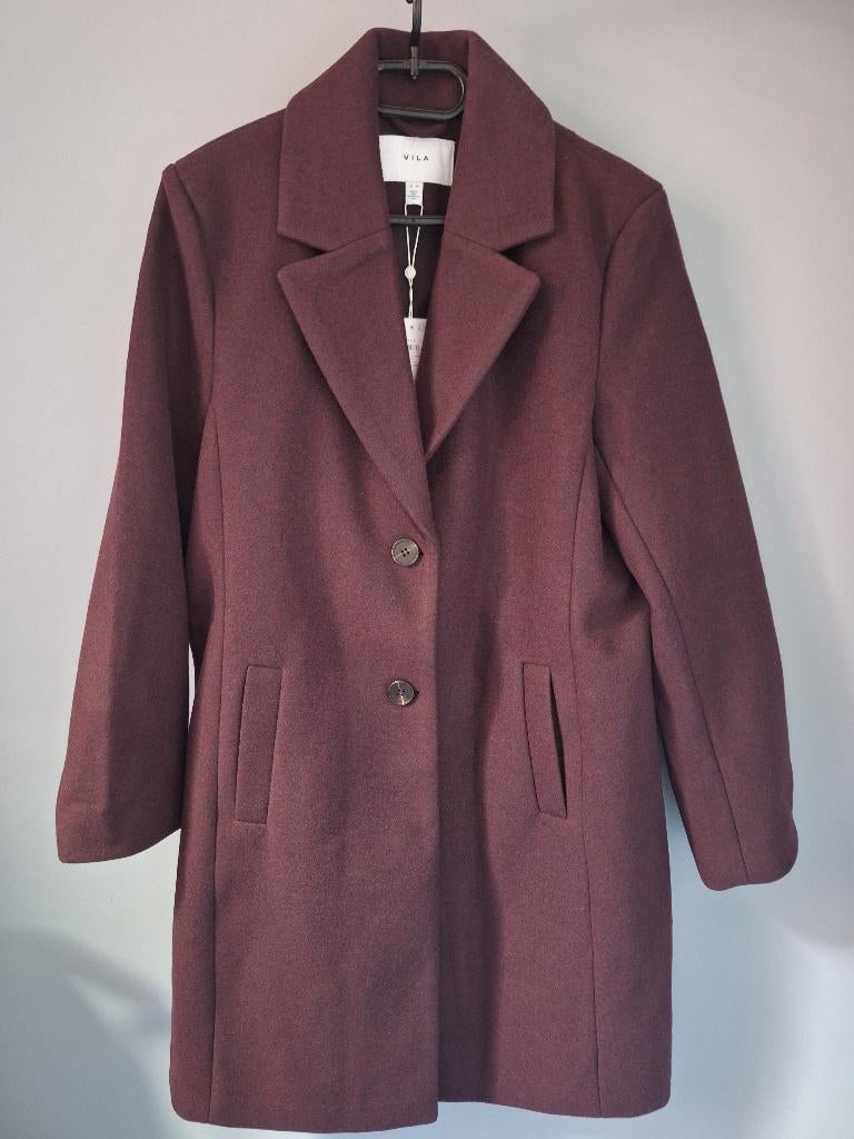 Nieuwe bordeauxrode Vila jas maat 40, Kleding | Dames, Jassen | Winter, Maat 38/40 (M), Vila, Nieuw, Ophalen of Verzenden