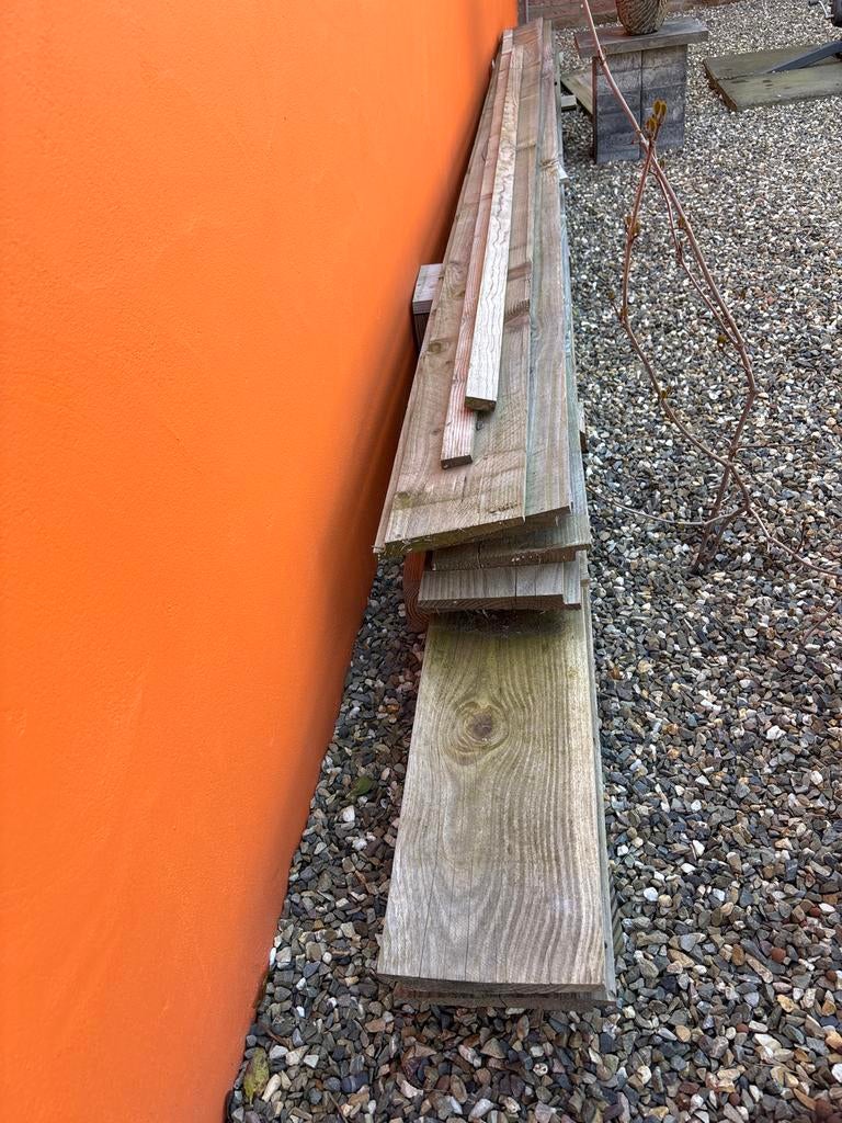 Red Cedar planken rabat - diverse lengtes en afmetingen, Ophalen, Gebruikt, Minder dan 25 mm, Plank