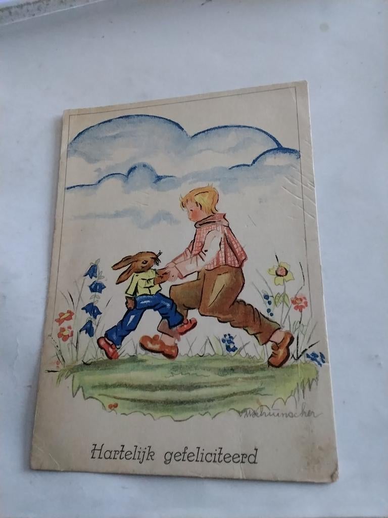 M. SCHUMACHER. JONGEN DANST MET HAAS, Ophalen of Verzenden, 1940 tot 1960, Kinderen