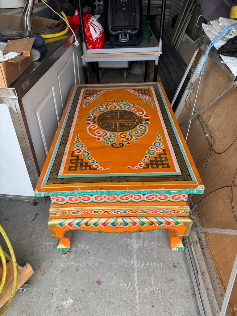 Handbeschilderde tafel en yurt wanddelen, Antiek en Kunst, Ophalen