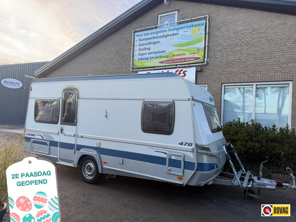 Fendt Saphir 470 TFB +voortent+mover+fietsenre, Rondzit, Overige typen, Tot en met 4, 4 tot 5 meter