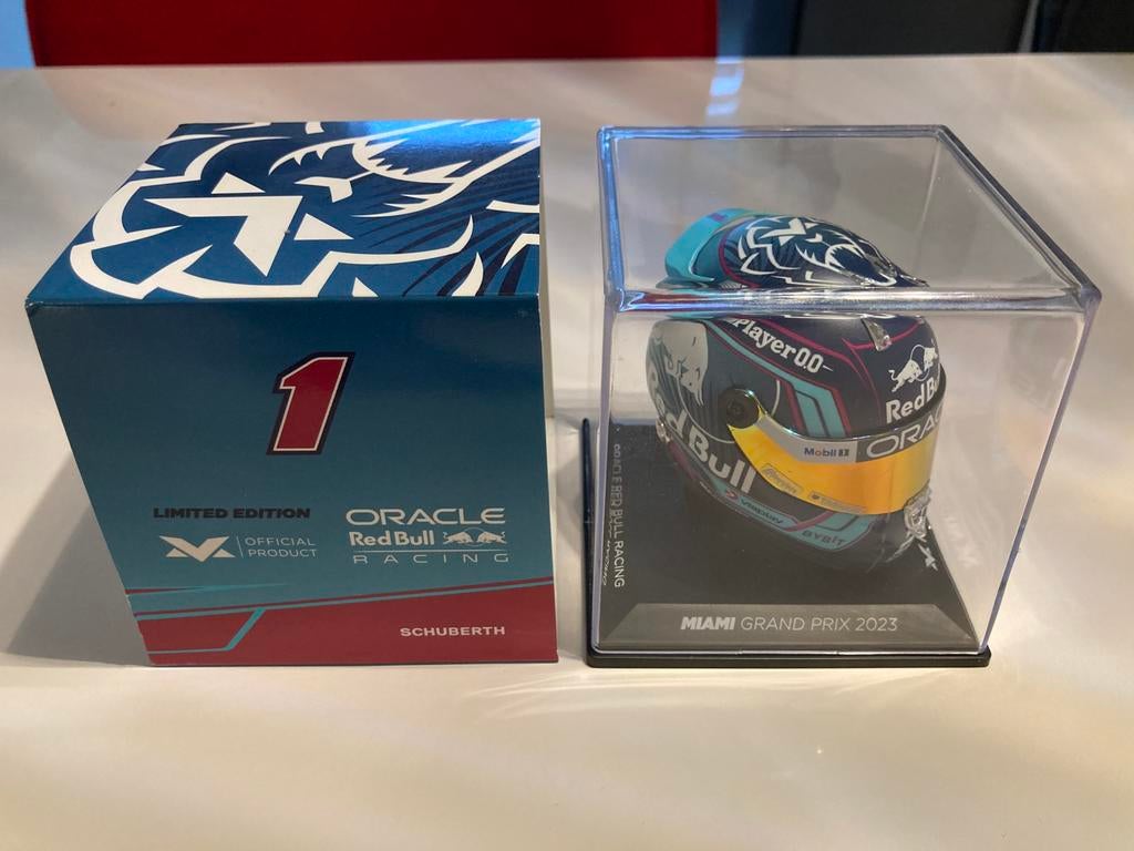 Max Verstappen helm 1/4 miami grand prix 2023, Verzamelen, Ophalen of Verzenden, Nieuw, Formule 1