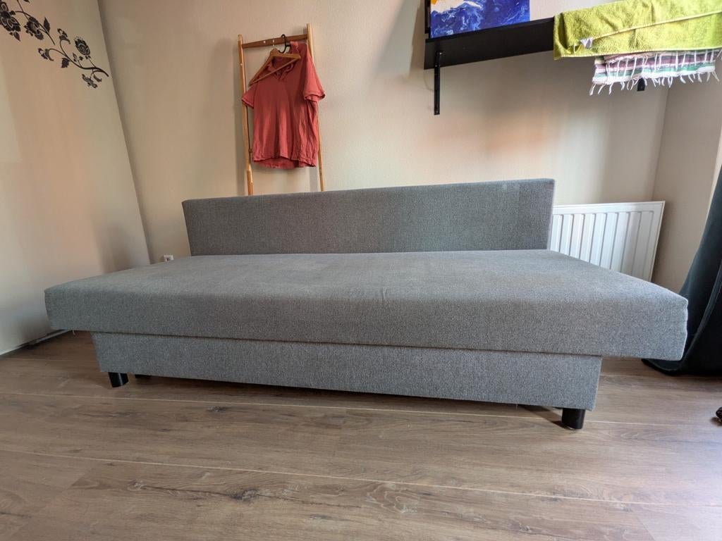 IKEA ASARUM Slaapbank (3-zits) met opbergruimte – Grijs, Huis en Inrichting, Ophalen, Gebruikt, 190 cm of minder, 80 cm