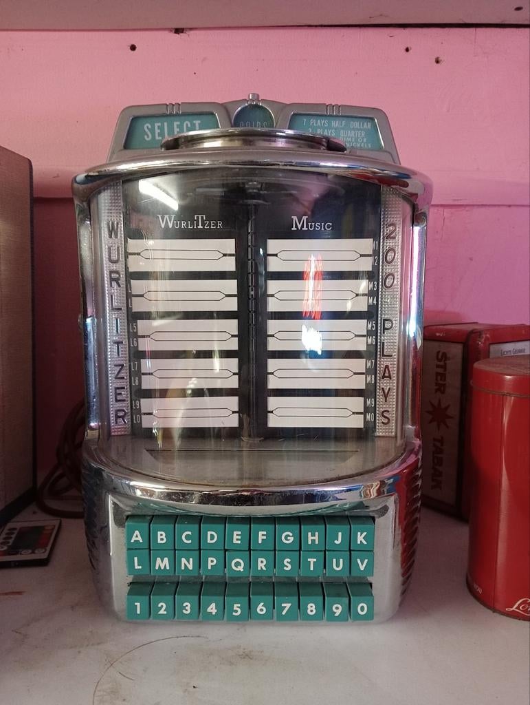 Wallbox wurlitzer 200 selecties, Verzamelen, Ophalen of Verzenden, 1950 tot 1960, Wurlitzer