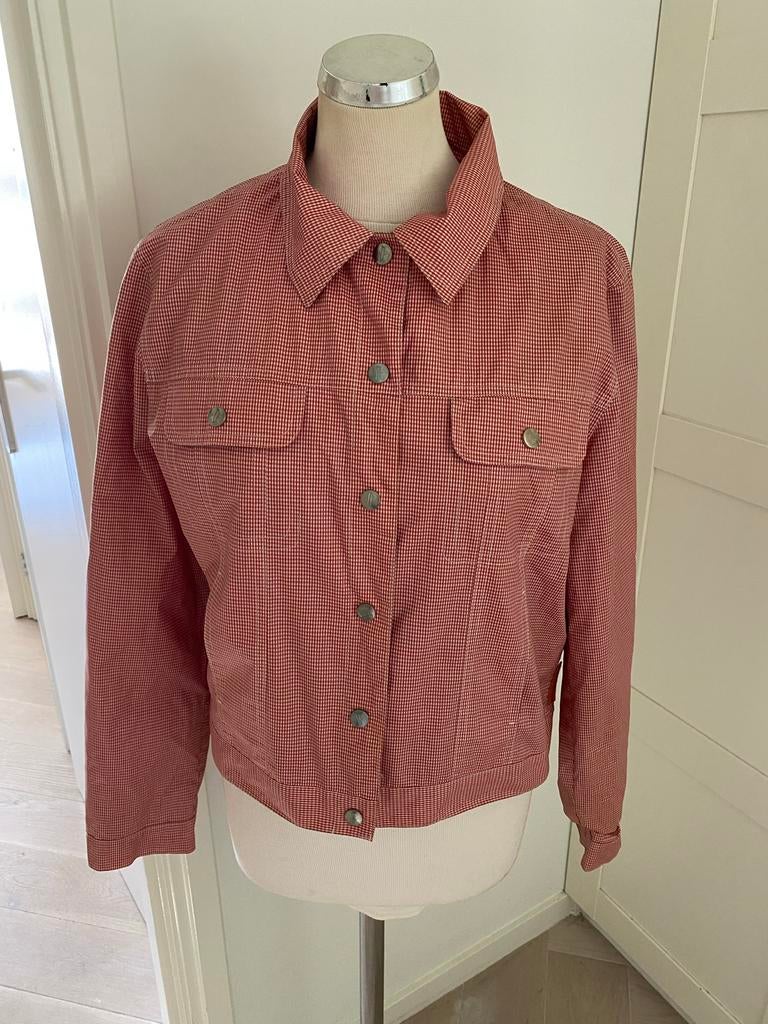 Damo Outdoors geruite jas - rood/wit maat 40, Kleding | Dames, Ophalen of Verzenden, Zo goed als nieuw, Maat 38/40 (M), Rood