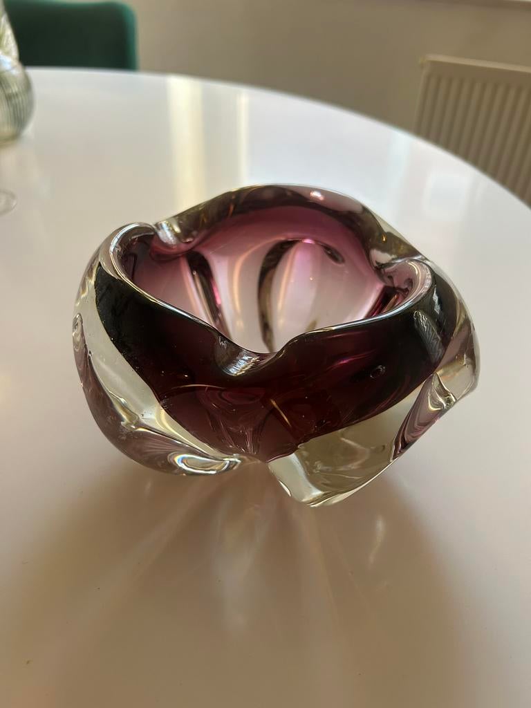 Murano Sommerso glazen asbak / schaal, Antiek en Kunst, Antiek | Glas en Kristal, Ophalen of Verzenden