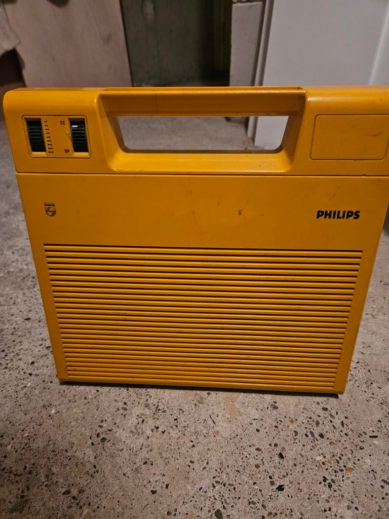 Philips 180 Gele Platenspeler - Vintage Pickup, Audio, Tv en Foto, Platenspelers, Gebruikt, Platenspeler, Philips, Ophalen of Verzenden