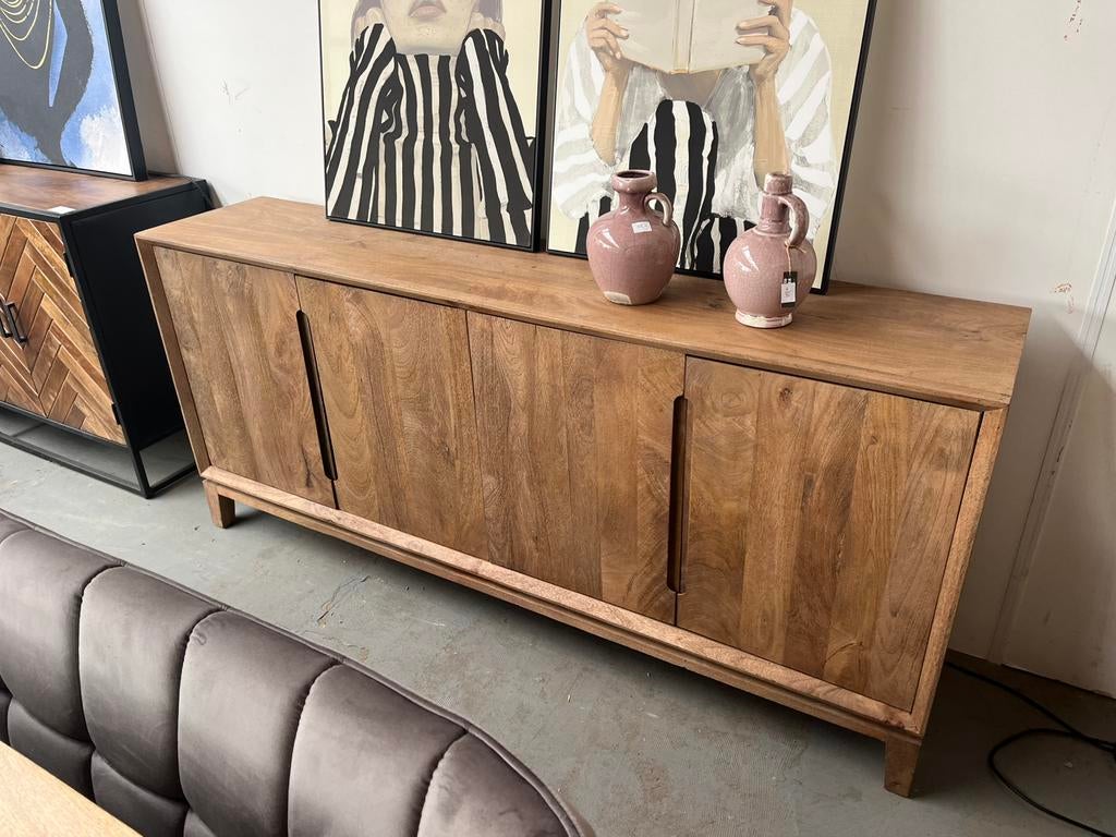 Magazijn leegverkoop nieuw dressoir Cortez mangohout actie, Nieuw, Ophalen of Verzenden, Info@wkhome.nl, Argonweg 20 Amersfoort