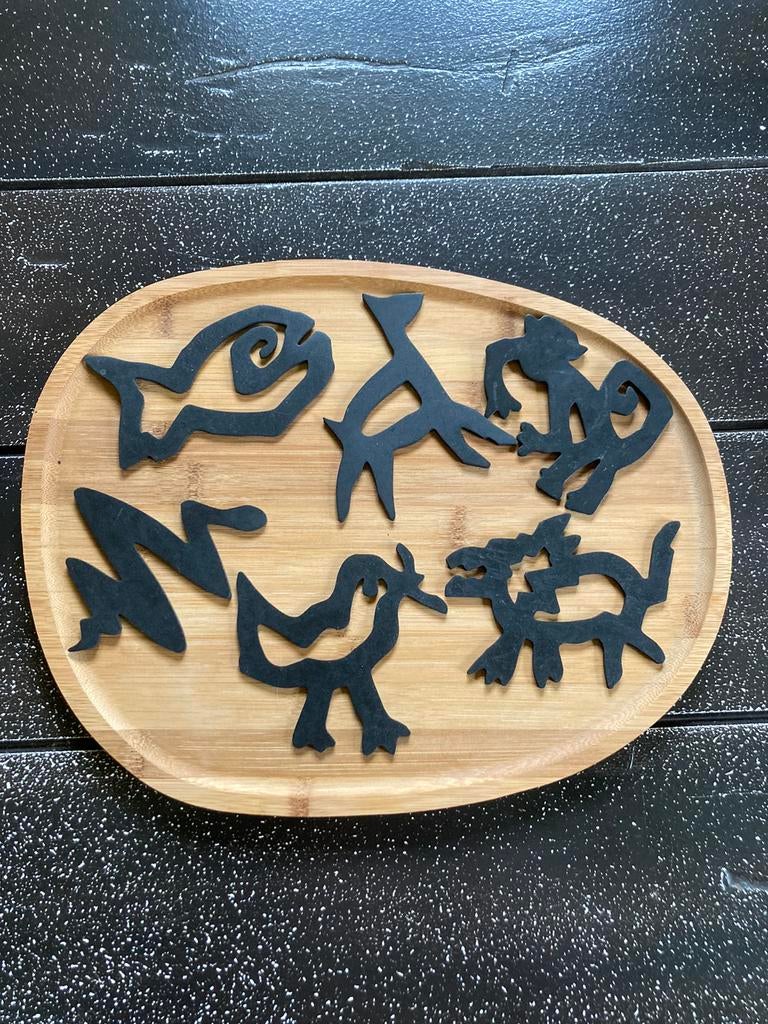 Teun Kees design onderzetters compleet 6 stuks incl. blik, Ophalen of Verzenden, Gebruikt, Glas of Kopje