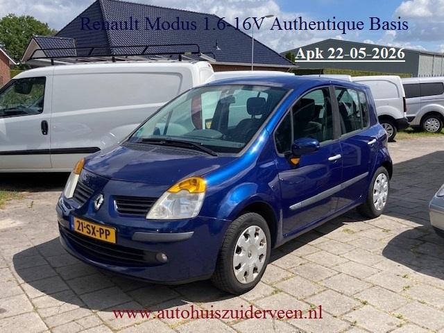 RENAULT Modus 1.6 16V E4 Authentique, Metallic lak, 4 cilinders, Blauw, 49 €/maand
