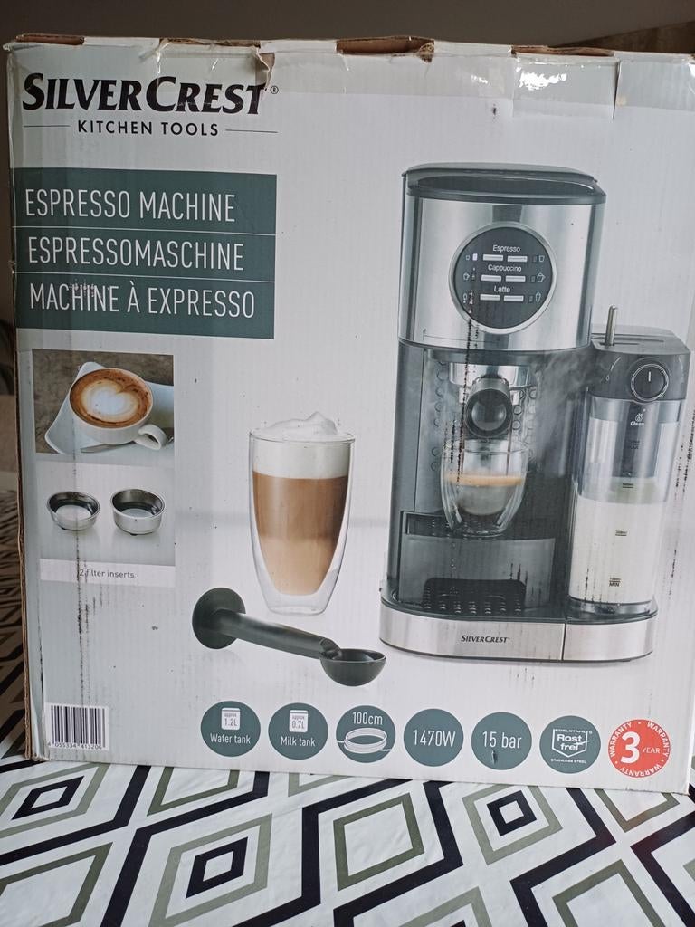 SilverCrest espressomachine, Witgoed en Apparatuur, Koffiezetapparaten, Gemalen koffie, Espresso apparaat, Ophalen of Verzenden