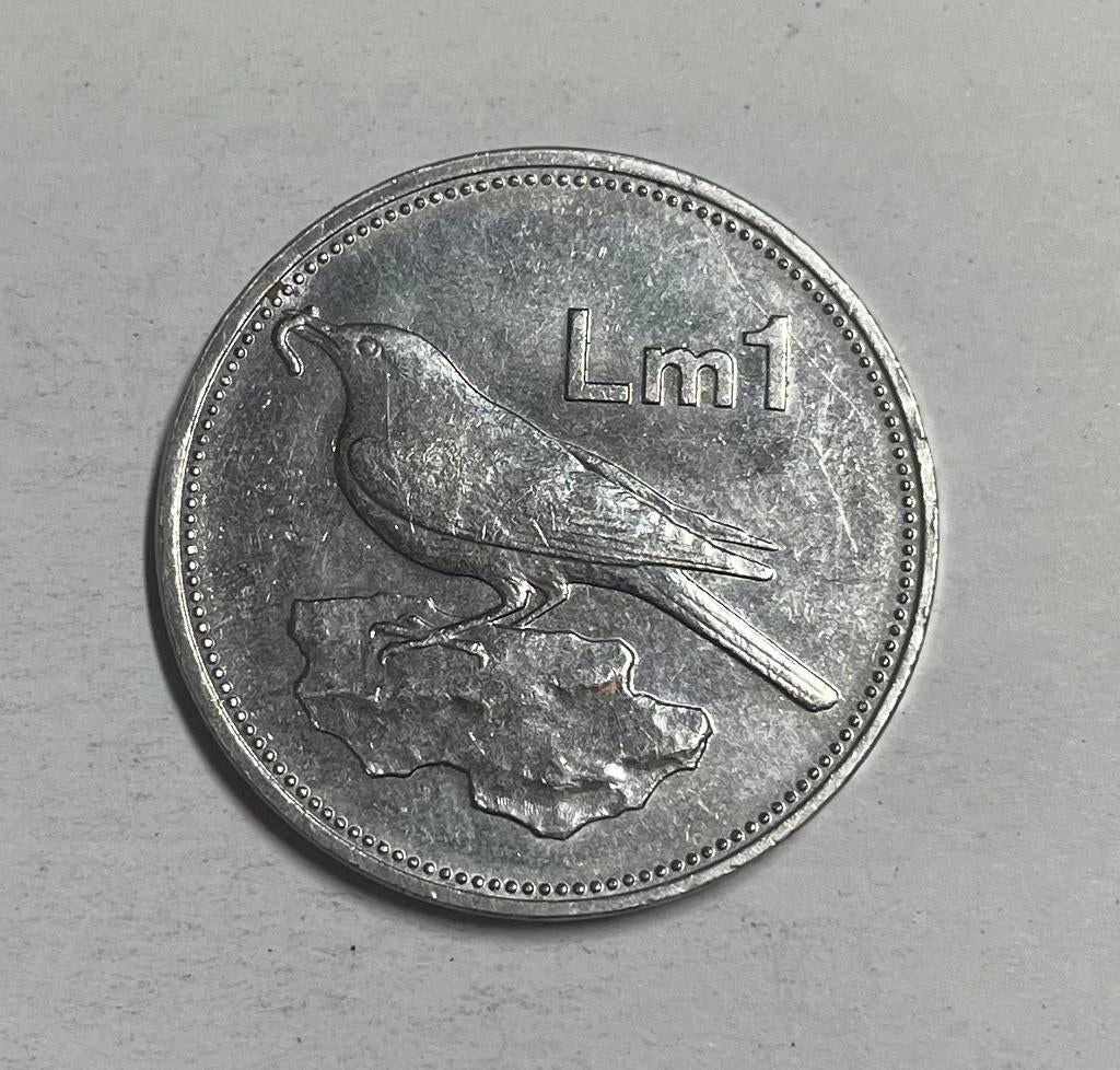 1 lira Malta 1991, Ophalen of Verzenden, Overige landen
