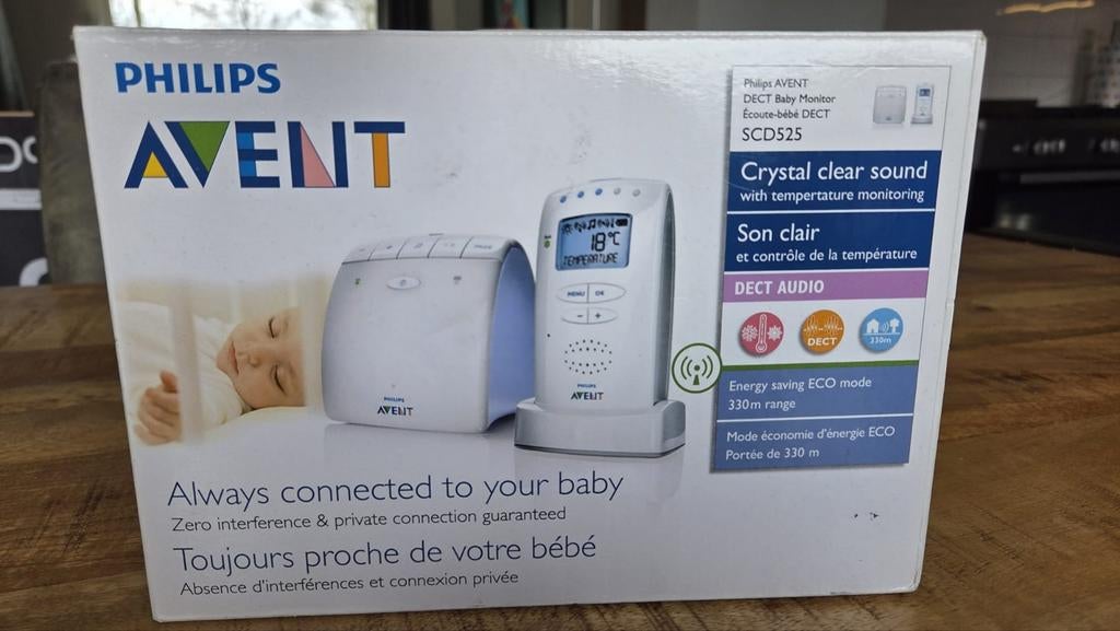 Philips Avent DECT Babyfoon SCD525 met temperatuurmeting, Ophalen, Gebruikt, 250 meter of meer, Digitaal