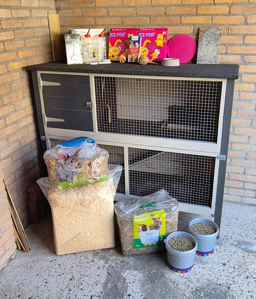 Konijnenhok compleet met diverse accesoires | startklaar, Ophalen, Gebruikt, Minder dan 75 cm, 90 cm of meer