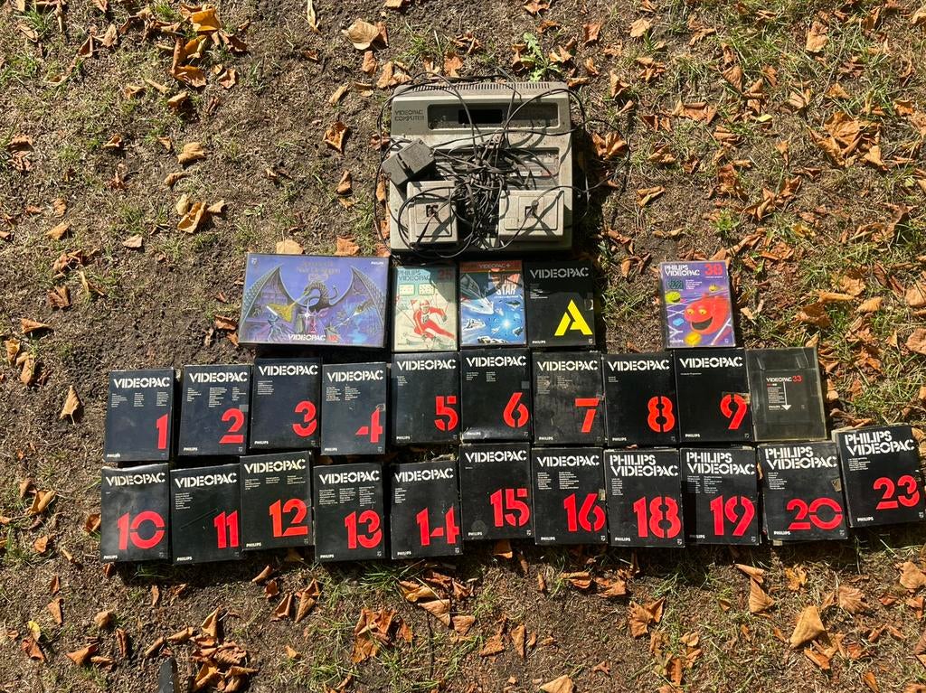 Philips Videopac Computer G7000 met spelcartridges, Computers en Software, Vintage Computers, Ophalen of Verzenden