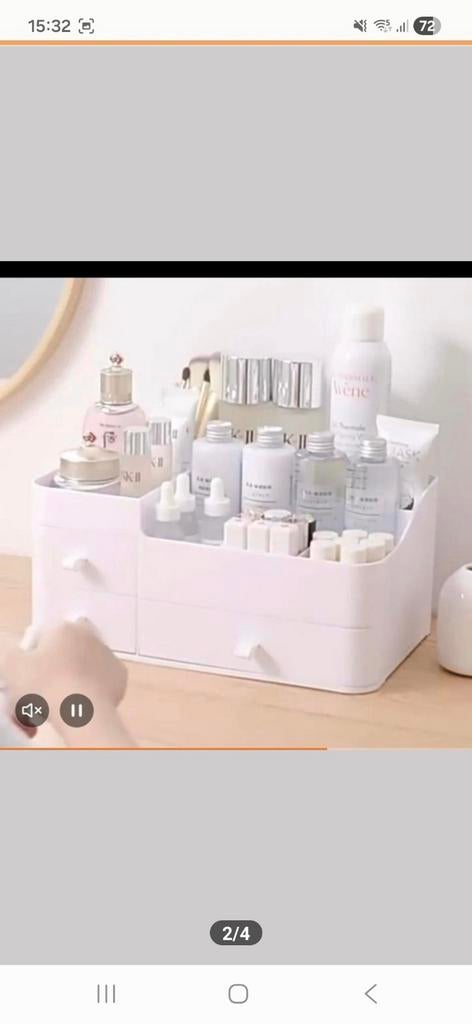Make-up Organizer met Lades - Wit, Gehele gezicht, Wit, Ophalen of Verzenden, Zo goed als nieuw