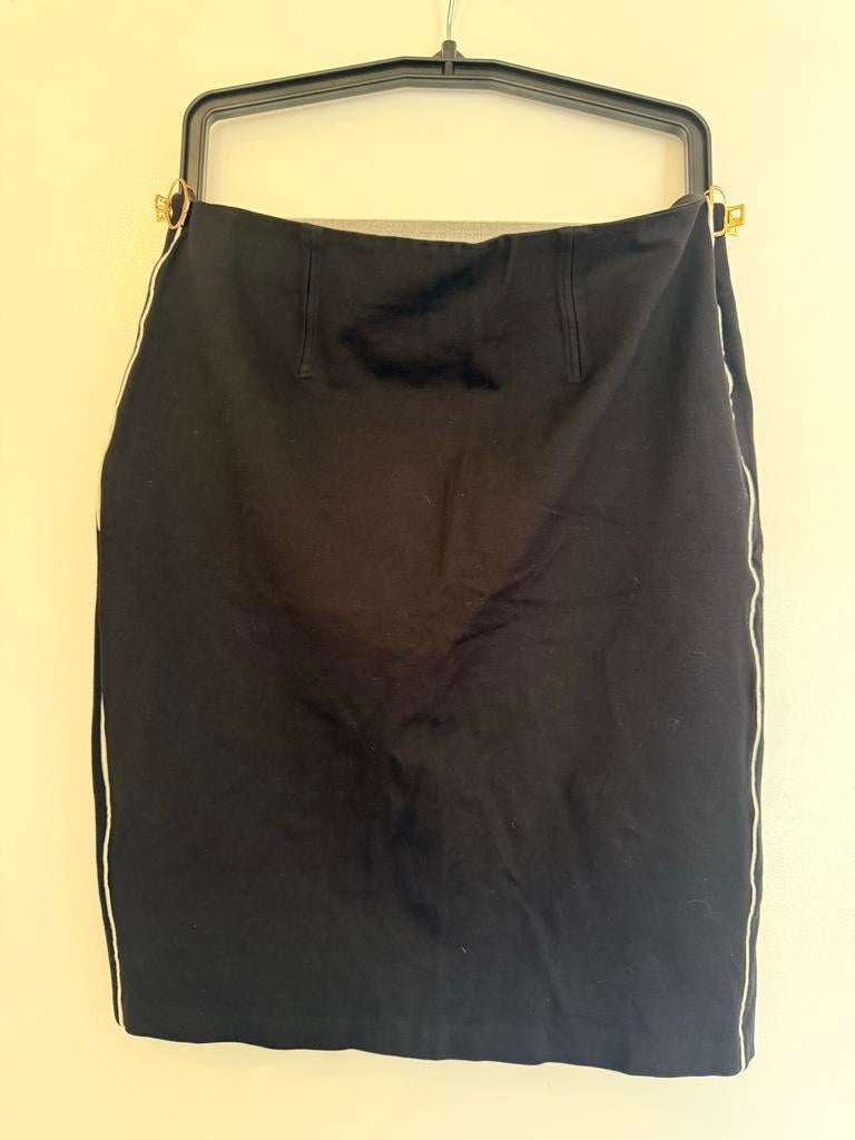 Zwarte Promiss rok met witte bies, maat XXL, Kleding | Dames, Rokken, Zwart, Maat 46/48 (XL) of groter, Ophalen of Verzenden, Zo goed als nieuw