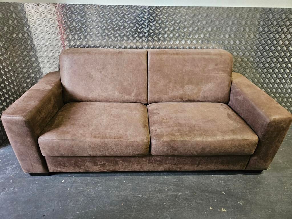 Mooie lederen bank 200 x 90 cm, Huis en Inrichting, Banken | Sofa's en Chaises Longues, Ophalen, Gebruikt, 150 tot 200 cm, Tweepersoons