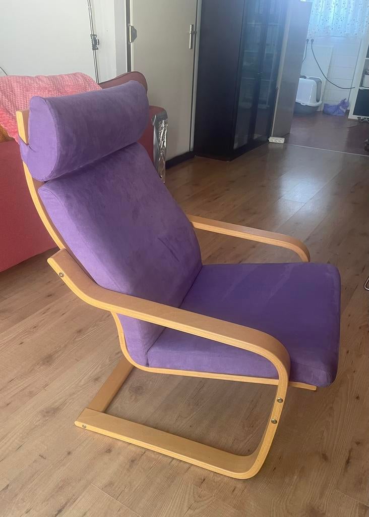 Ikea paarse Poäng relax stoel, Ophalen, Zo goed als nieuw, 50 tot 75 cm