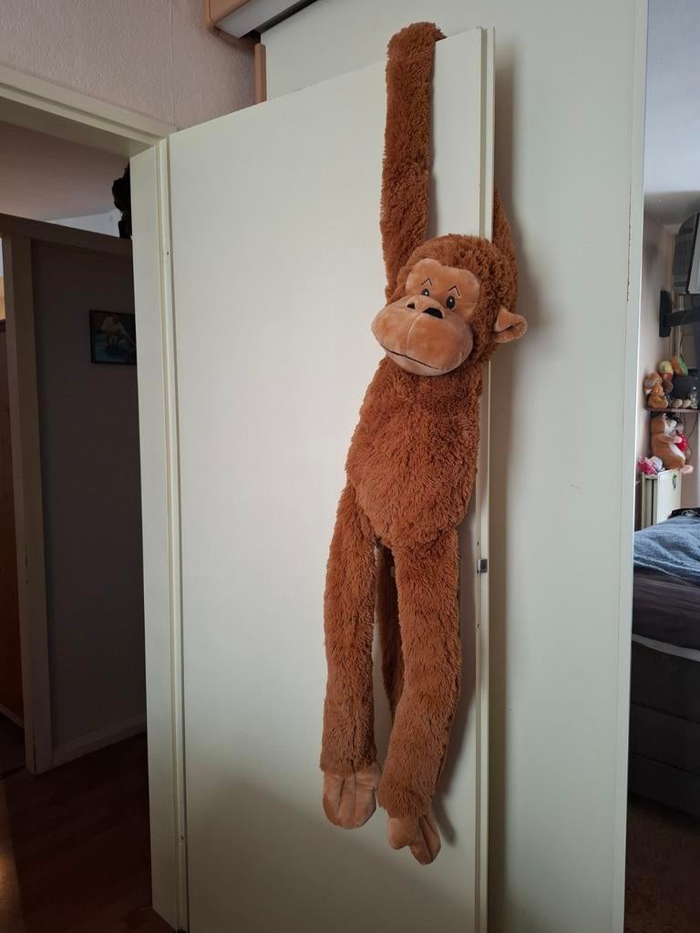 Pluchen aap, Ophalen of Verzenden, Zo goed als nieuw, Bruin, Groot (groter dan 80 cm)