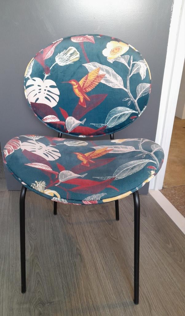 Leuke stoel met kolibrie print, Ophalen, Gebruikt, Overige kleuren, Stof