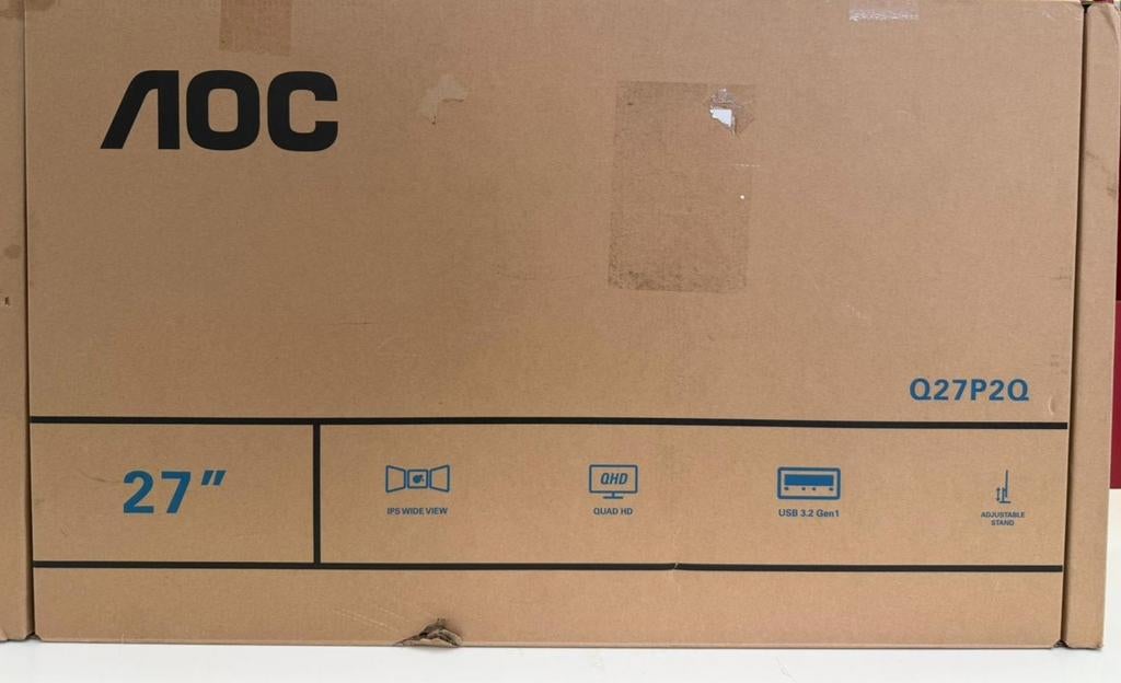 AOC Q27P2Q - 27 inch QHD IPS Monitor, Gebruikt, IPS, Prins Bernhardplein 200, 1097 JB Amsterdam, Nederland, AOC
