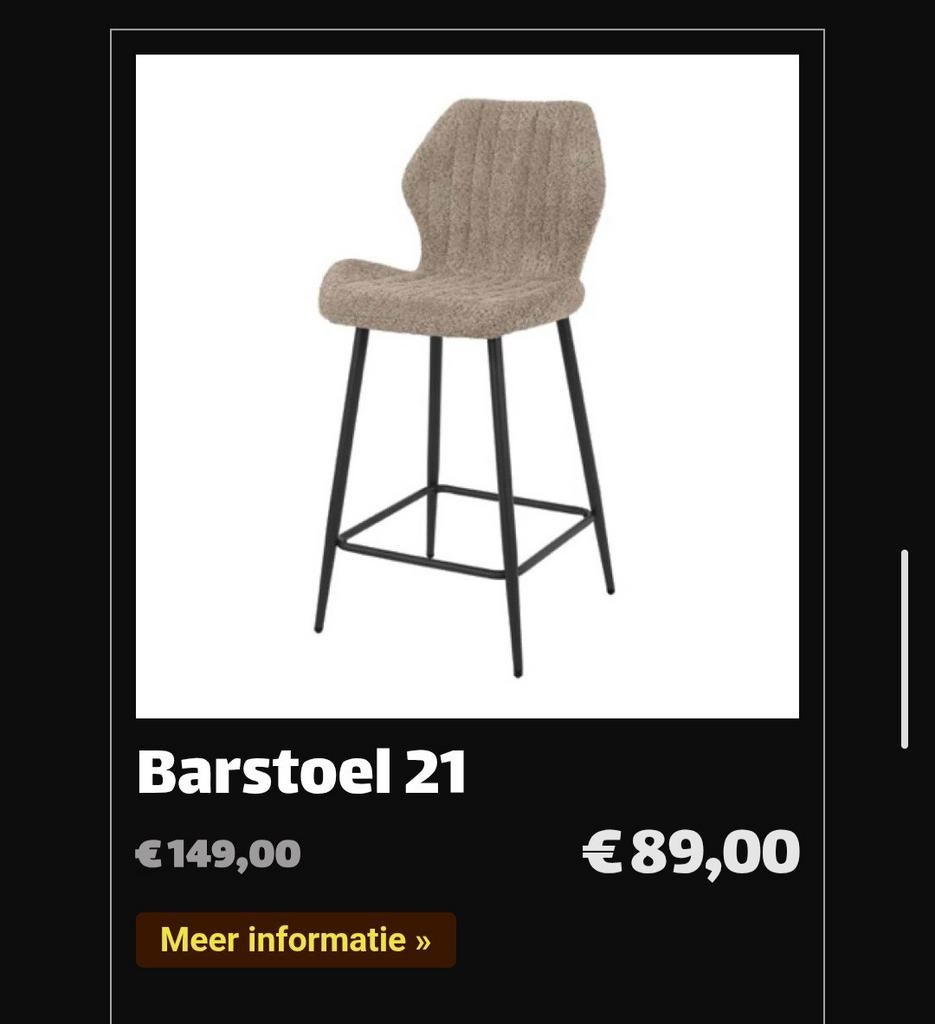 Barstoelen nu voor €89,-, Ophalen of Verzenden